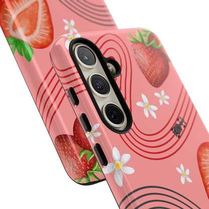 Red F1 Audi and Strawberries Phone Case, Trendy F1 Gift, Formula 1 Gift, Cute Fruit F1 Phone Case, Unique Phone Case