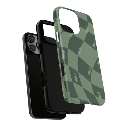 F1 Phone Case Green Checkerboard Design, Trendy F1 Gift, Formula 1 Gift, Cute F1 Phone Case, Unique Formula One Phone Case