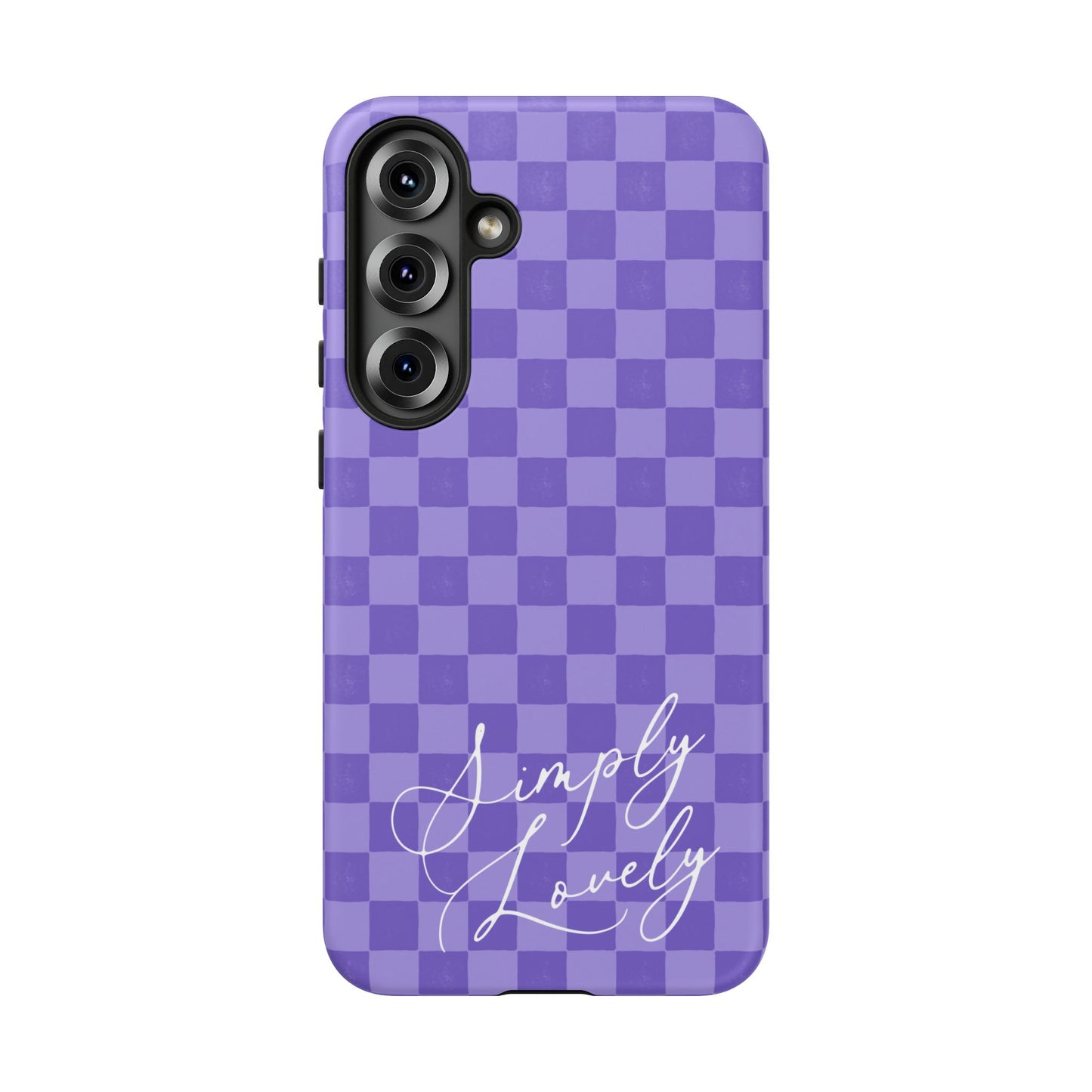 Simply Lovely Purple Checkered F1 Phone Case Design, Trendy F1 Gift, Formula 1 Gift, Cute F1 Phone Case