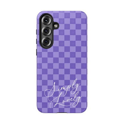 Simply Lovely Purple Checkered F1 Phone Case Design, Trendy F1 Gift, Formula 1 Gift, Cute F1 Phone Case