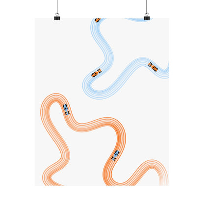McLaren Orange and Blue F1 Matte Vertical Poster | Formula 1 Art Print (US SIZING)