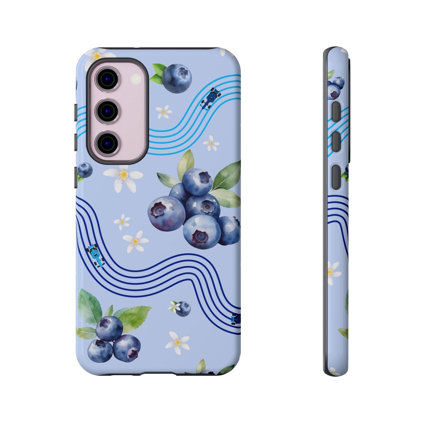 Blue F1 Williams and Blueberries Phone Case, Trendy F1 Gift, Formula 1 Gift, Cute Fruit F1 Phone Case, Unique Phone Case