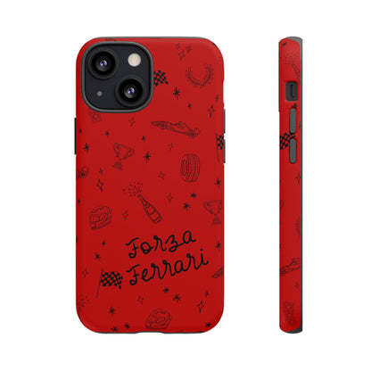 F1 Ferrari Racing Doodle "Forza Ferrari" F1 Phone Case Design