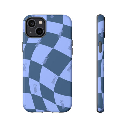 F1 Phone Case Blue Checkerboard Design, Trendy F1 Gift, Formula 1 Gift, Cute F1 Phone Case, Unique Formula One Phone Case