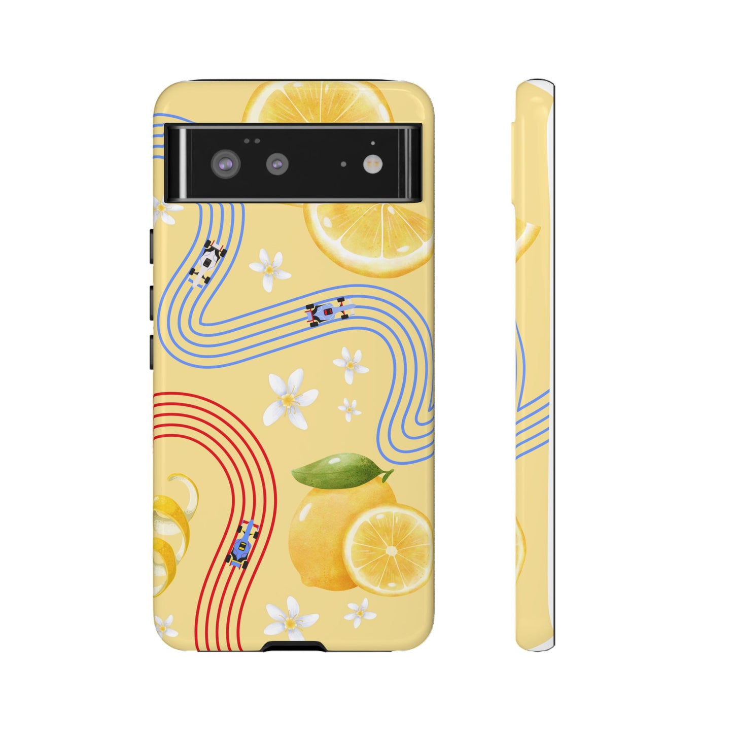 Yellow F1 Racing Bulls and Lemons Phone Case, Trendy F1 Gift, Formula 1 Gift, Cute Fruit F1 Phone Case, Unique Phone Case