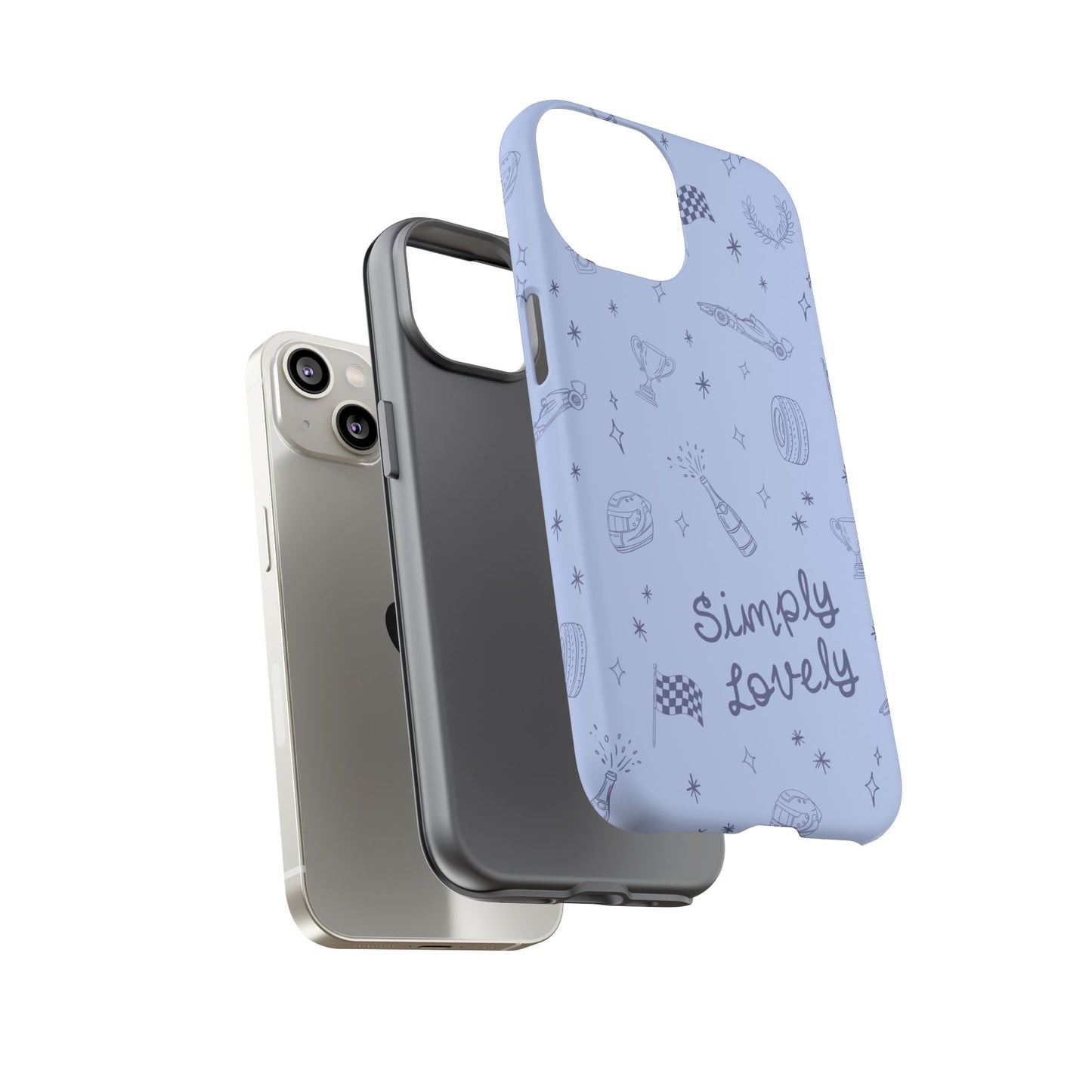 Blue Doodle "Simply Lovely" F1 Phone Case Design