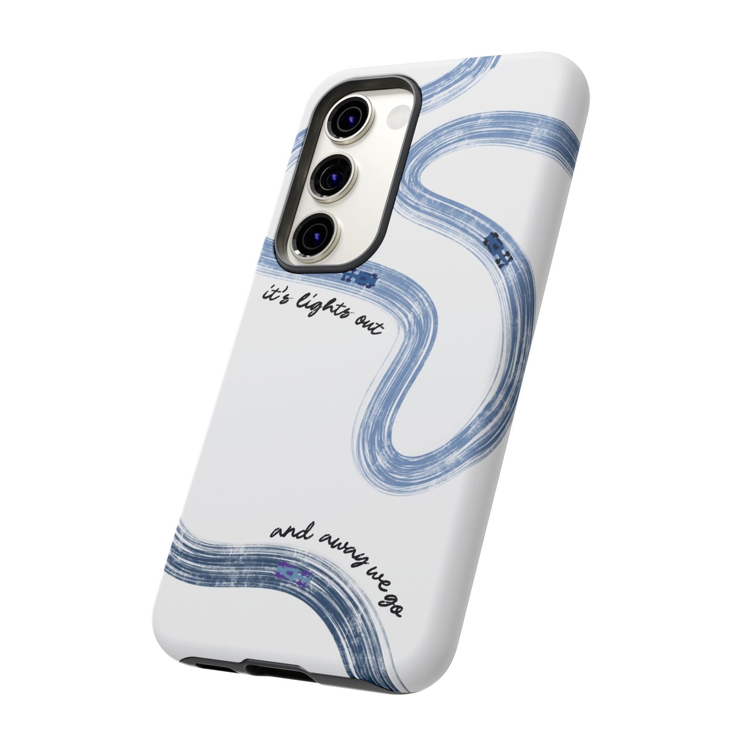 F1 Phone Case Blue Painted "its lights out and away we go", Trendy F1 Gift, Formula 1 Gift, Cute F1 Phone Case, Gift for F1 Fans