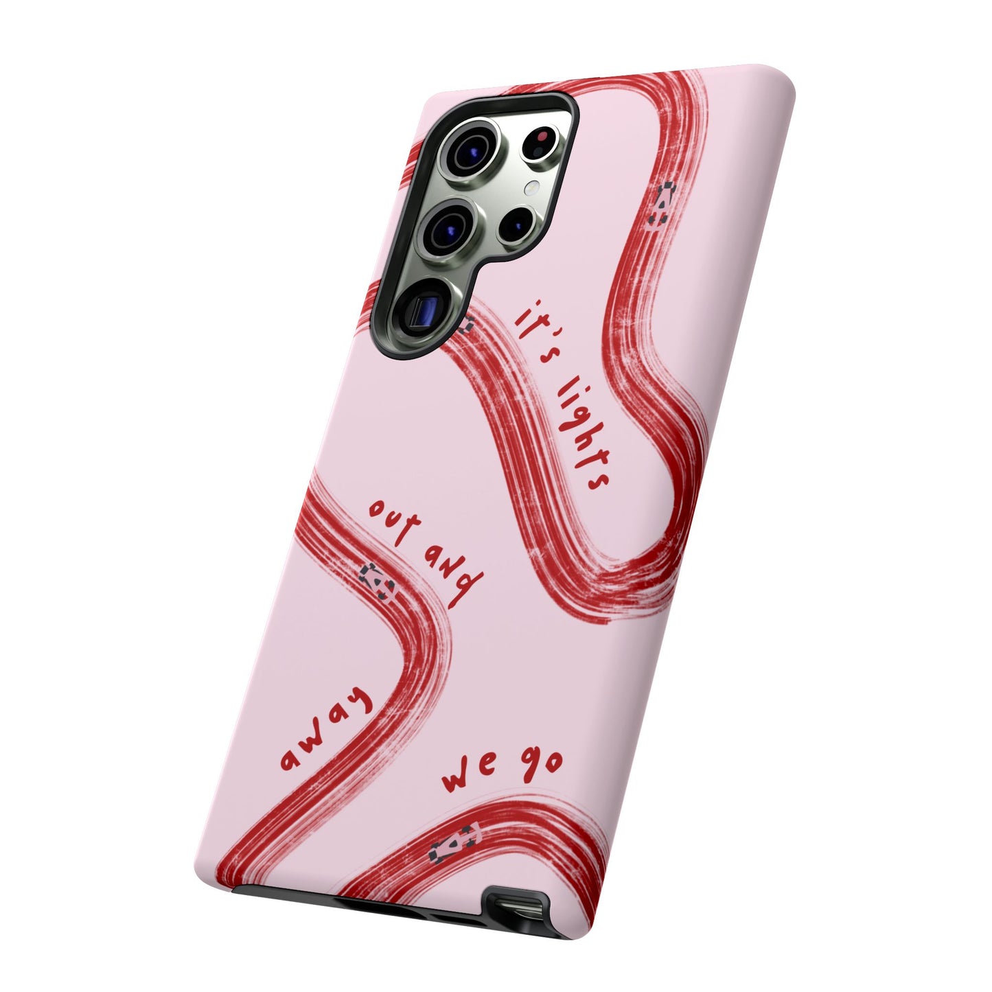 Pink and Red Lights Out F1 Phone Case Design, Trendy F1 Gift, Formula 1 Gift, Cute F1 Phone Case, Unique Formula One Phone Case