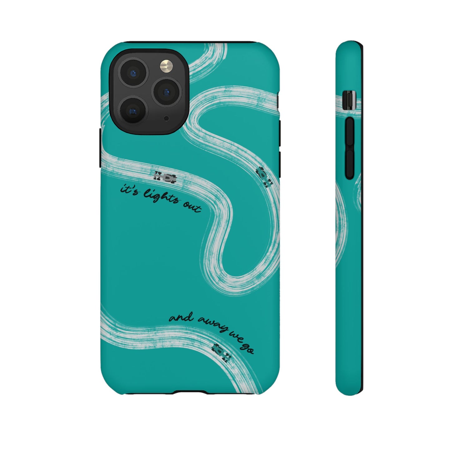 Mercedes F1 Phone Case Painted "its lights out and away we go", Trendy F1 Gift, Formula 1 Gift, Cute F1 Phone Case