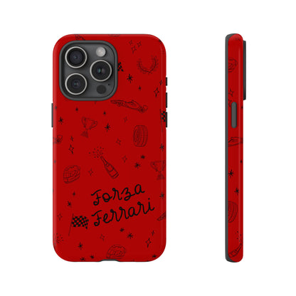 F1 Ferrari Racing Doodle "Forza Ferrari" F1 Phone Case Design