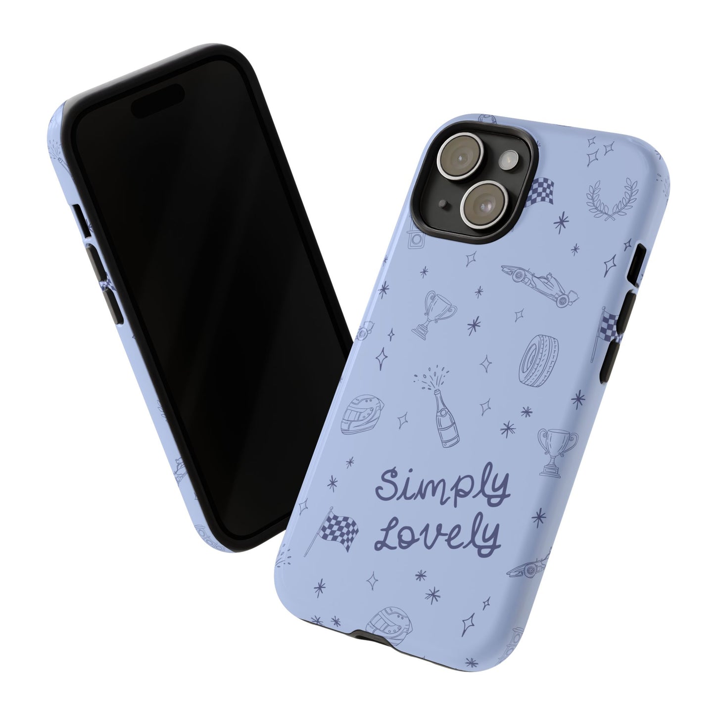 Blue Doodle "Simply Lovely" F1 Phone Case Design