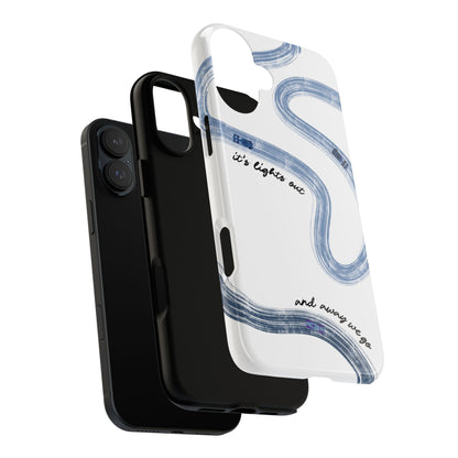 F1 Phone Case Blue Painted "its lights out and away we go", Trendy F1 Gift, Formula 1 Gift, Cute F1 Phone Case, Gift for F1 Fans