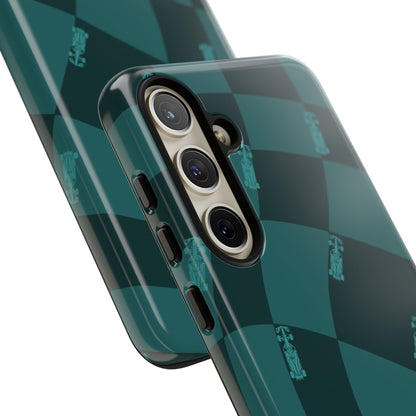 F1 Phone Case Teal Checkered Design, Trendy F1 Gift, Formula 1 Gift, Cute F1 Phone Case, Unique Formula One Phone Case