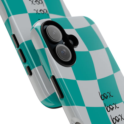 Mercedes Teal and Grey Checkered F1 Phone Case, Box Box Box F1 Phone Case