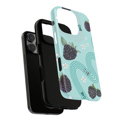Teal F1 Mercedes and Blackberries Phone Case , Trendy F1 Gift, Formula 1 Gift, Cute Fruit F1 Phone Case, Unique Phone Case