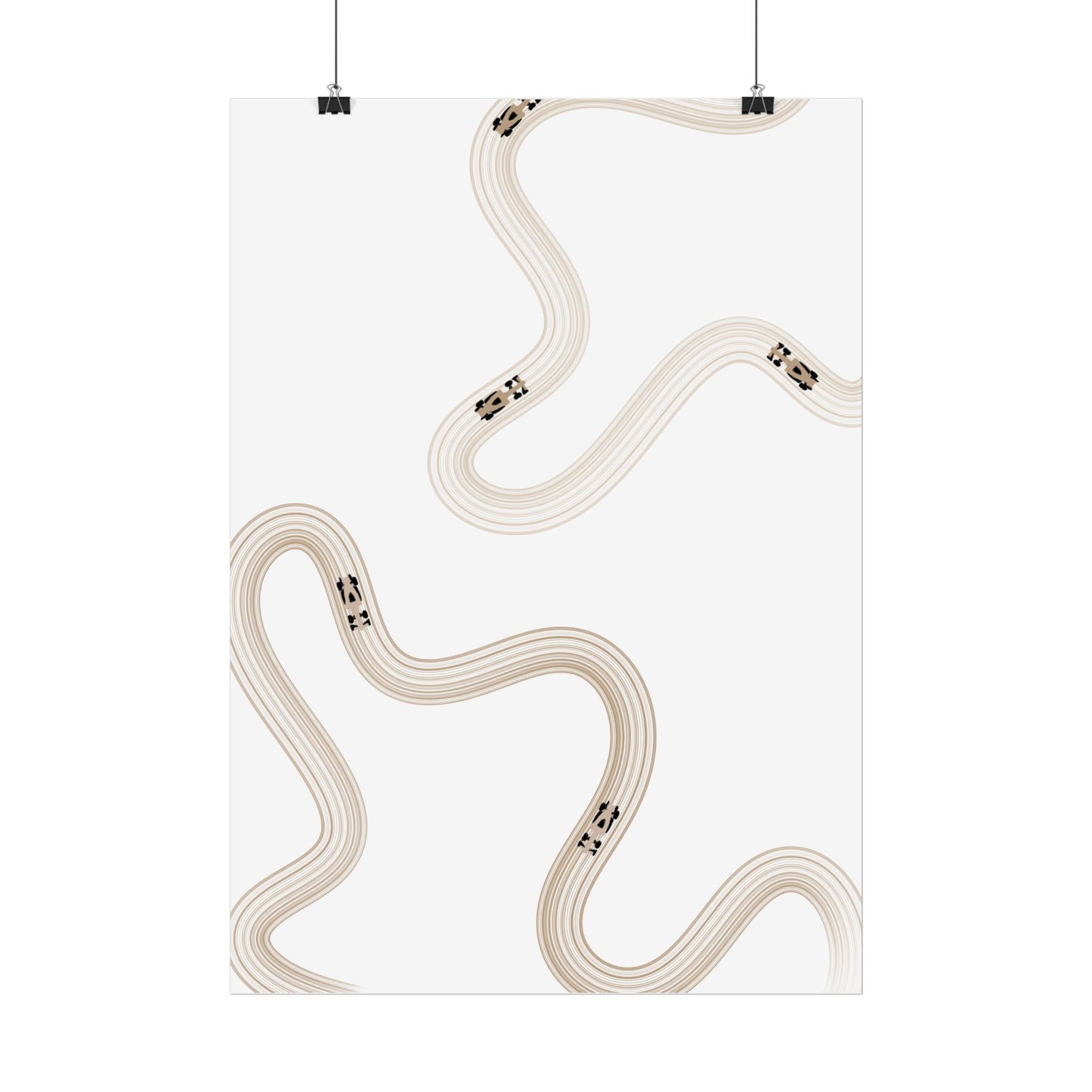 Neutral Beige F1 Wall Art Poster | Minimalist F1 Art - EU Sizing (Physical Print)