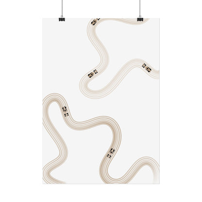 Neutral Beige F1 Wall Art Poster | Minimalist F1 Art - EU Sizing (Physical Print)