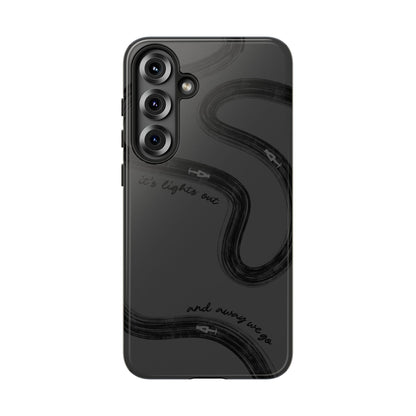 F1 Phone Case Monochrome Black Painted "its lights out and away we go", Trendy F1 Gift, Formula 1 Gift, Cute F1 Phone Case, Phone Case
