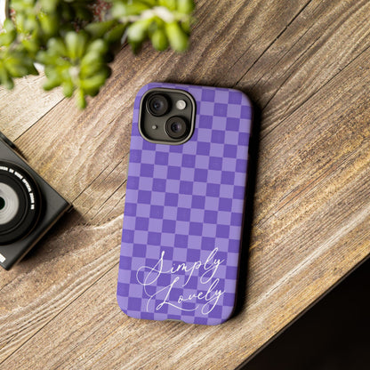 Simply Lovely Purple Checkered F1 Phone Case Design, Trendy F1 Gift, Formula 1 Gift, Cute F1 Phone Case
