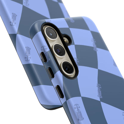 F1 Phone Case Blue Checkerboard Design, Trendy F1 Gift, Formula 1 Gift, Cute F1 Phone Case, Unique Formula One Phone Case