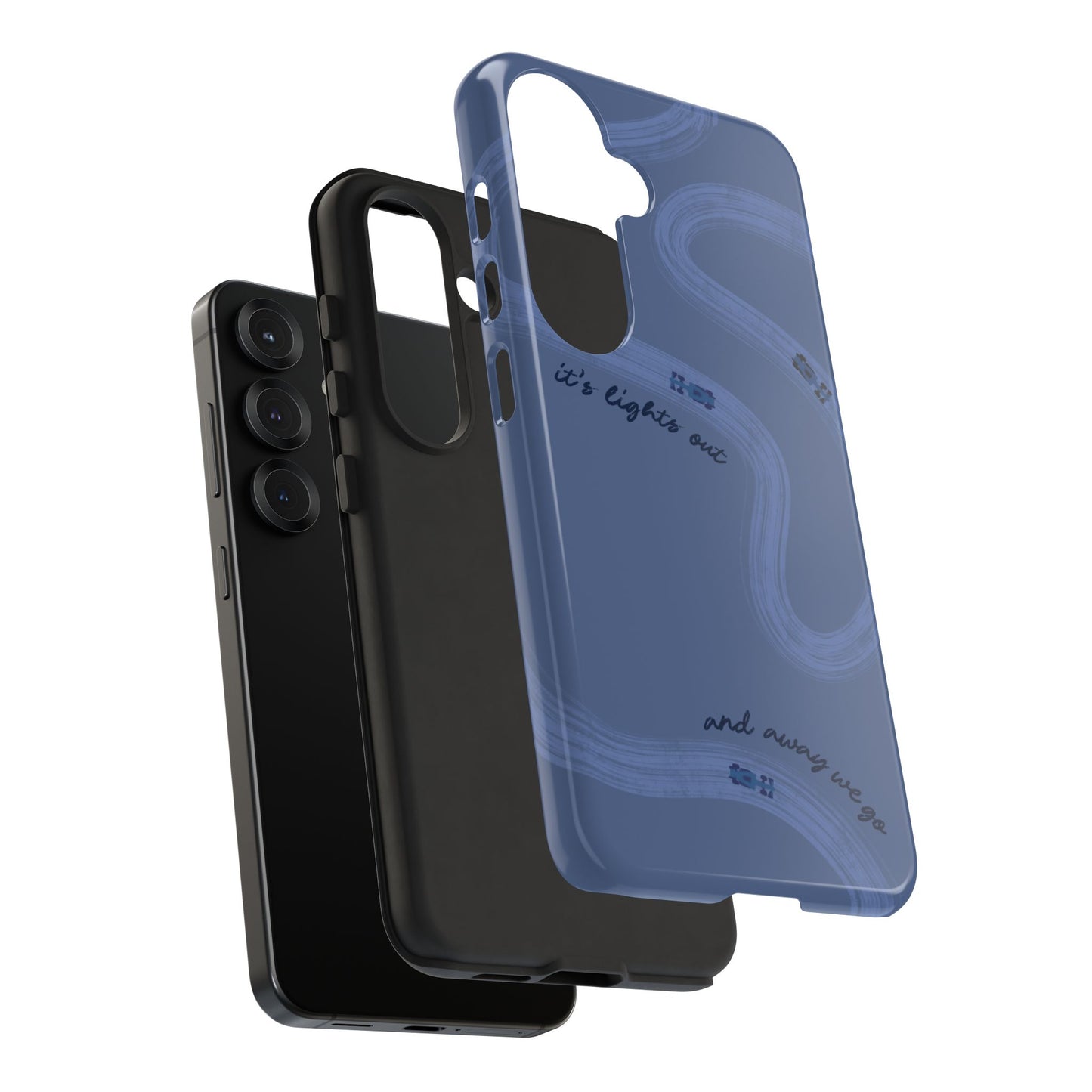 F1 Phone Case Monochrome Dark Blue Painted "its lights out and away we go", Trendy F1 Gift, Formula 1 Gift, Cute F1 Phone Case, Phone Case