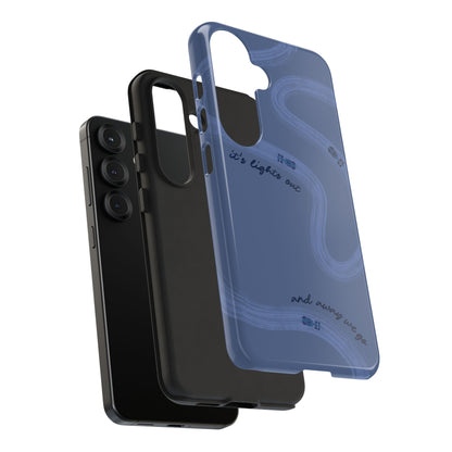 F1 Phone Case Monochrome Dark Blue Painted "its lights out and away we go", Trendy F1 Gift, Formula 1 Gift, Cute F1 Phone Case, Phone Case