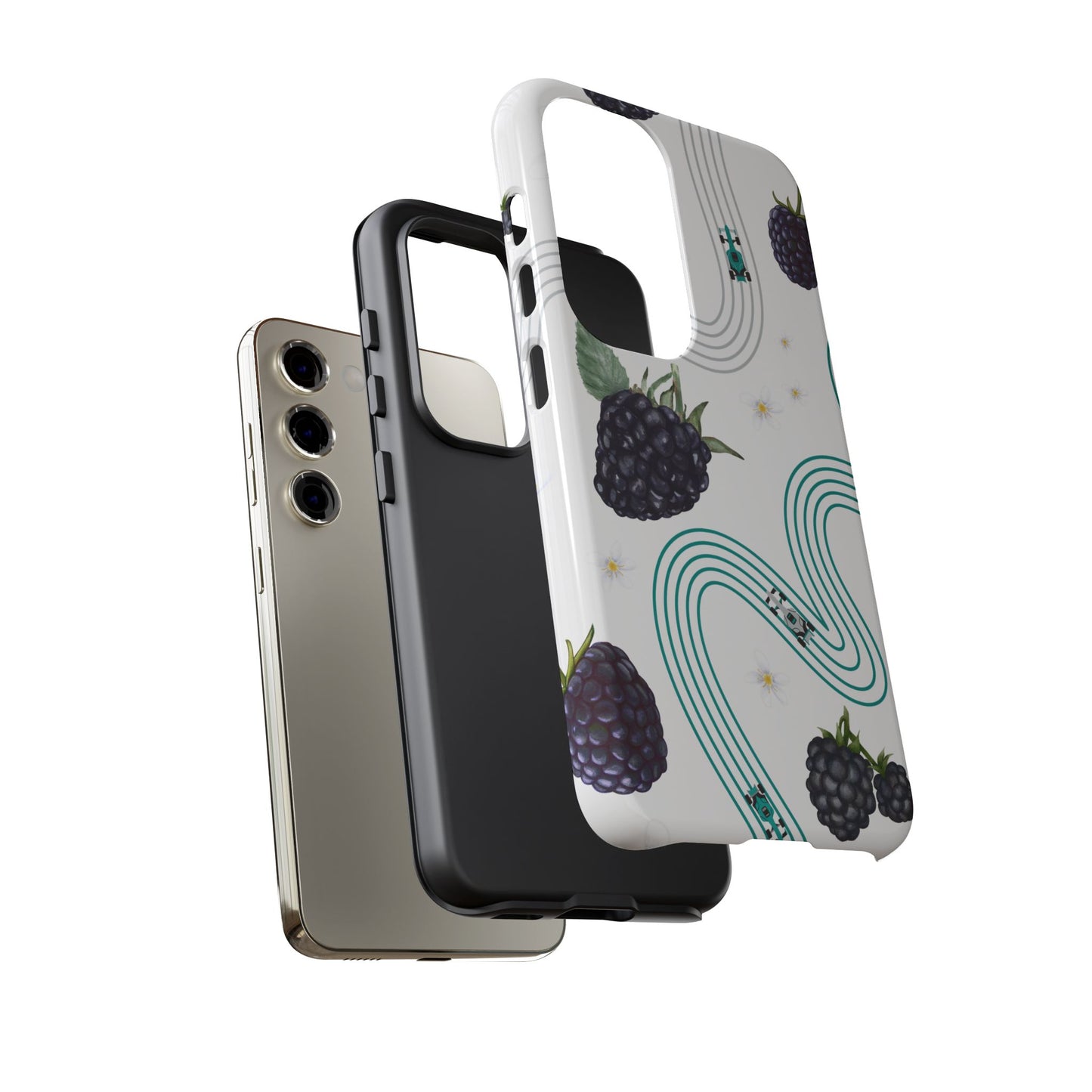 F1 Mercedes and Blackberries Phone Case , Trendy F1 Gift, Formula 1 Gift, Cute Fruit F1 Phone Case, Unique Phone Case