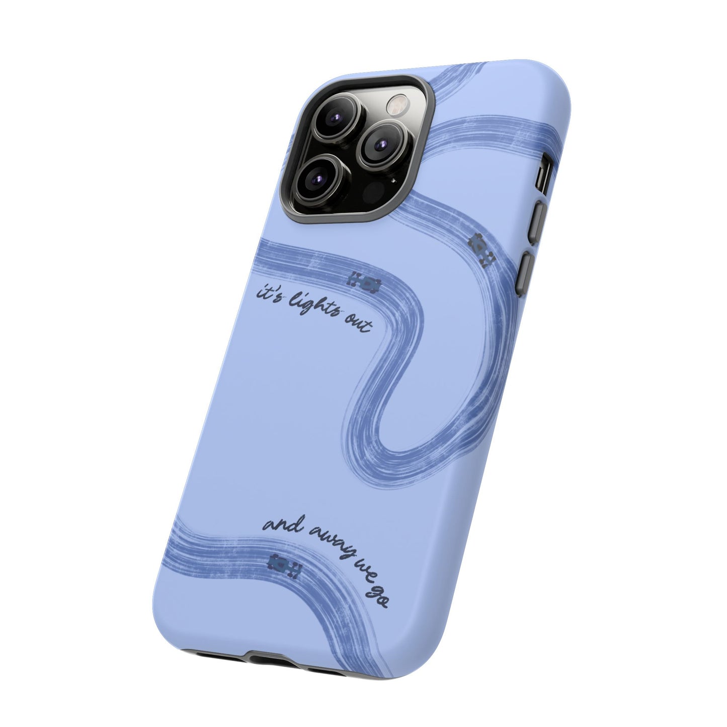 F1 Phone Case Monochrome Blue Painted "its lights out and away we go", Trendy F1 Gift, Formula 1 Gift, Cute F1 Phone Case, Phone Case
