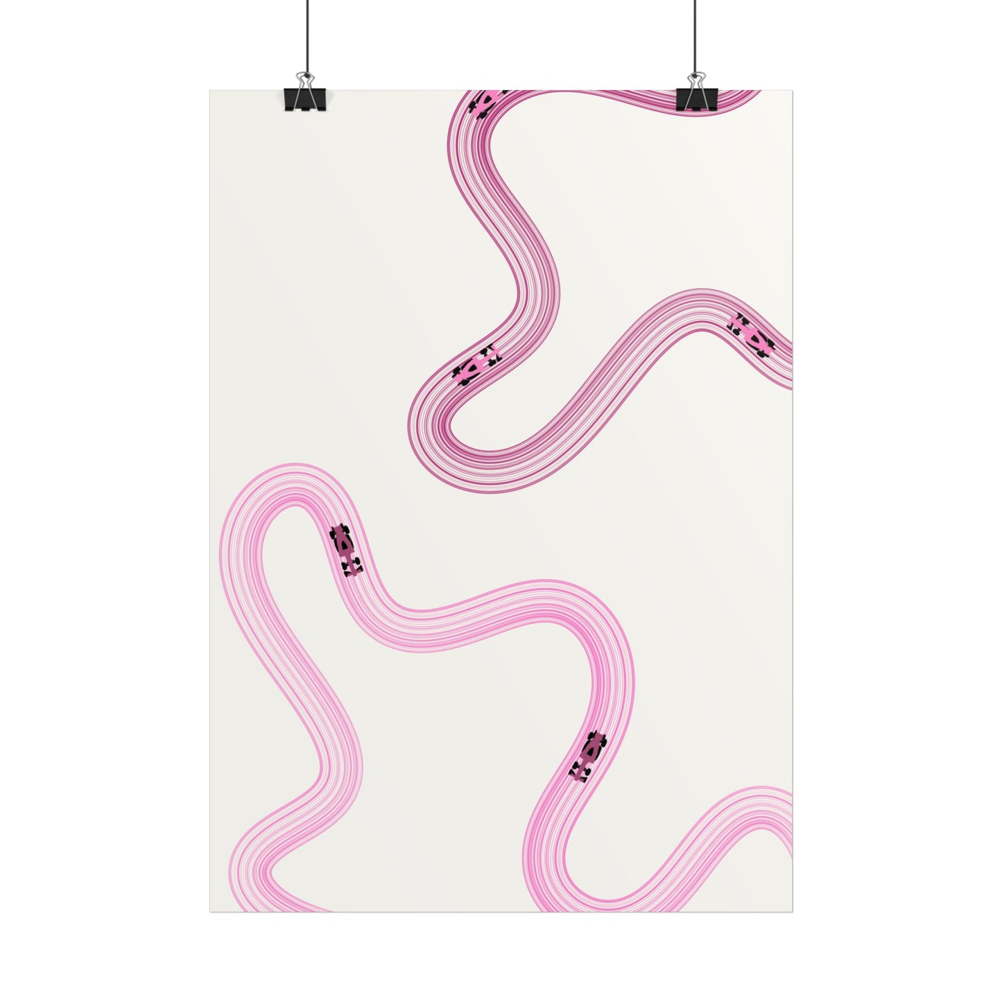Pink F1 Wall Art Poster | Minimalist F1 Art - EU Sizing (Physical Print)