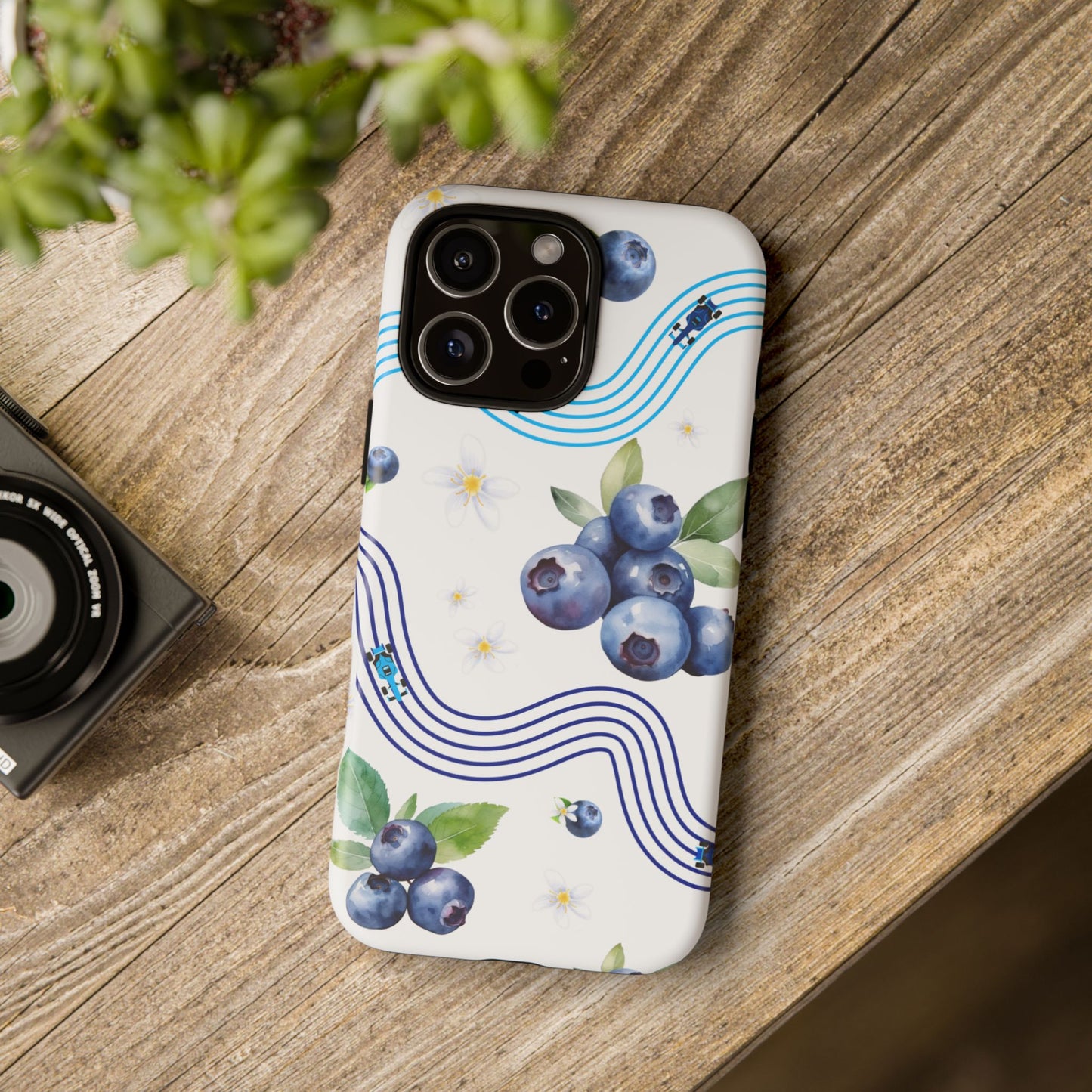 F1 Williams and Blueberries Phone Case, Trendy F1 Gift, Formula 1 Gift, Cute Fruit F1 Phone Case, Unique Phone Case