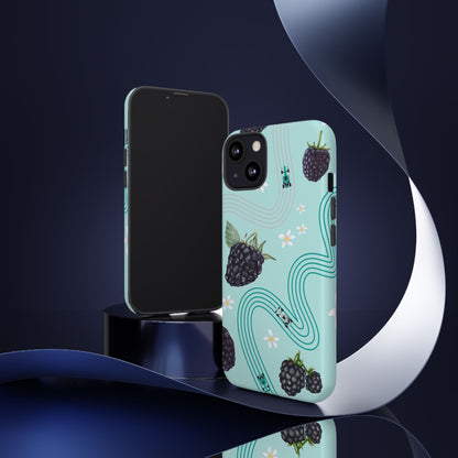 Teal F1 Mercedes and Blackberries Phone Case , Trendy F1 Gift, Formula 1 Gift, Cute Fruit F1 Phone Case, Unique Phone Case