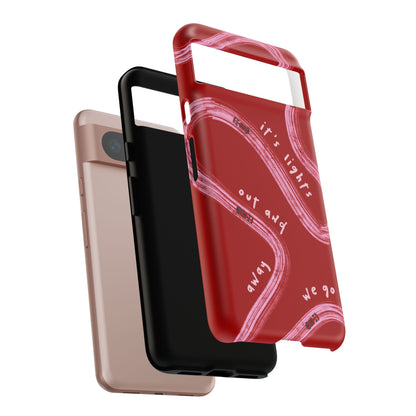 Red and Pink Lights Out F1 Phone Case Design, Trendy F1 Gift, Formula 1 Gift, Cute F1 Phone Case, Unique Formula One Phone Case