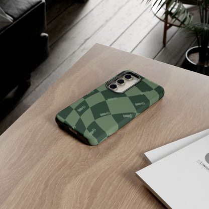 F1 Phone Case Green Checkerboard Design, Trendy F1 Gift, Formula 1 Gift, Cute F1 Phone Case, Unique Formula One Phone Case