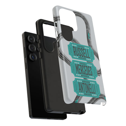 Mercedes F1 Phone Case Painted Ticket Stubs, Trendy F1 Gift, Formula 1 Gift, Cute F1 Phone Case