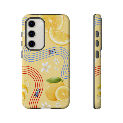 Yellow F1 Racing Bulls and Lemons Phone Case, Trendy F1 Gift, Formula 1 Gift, Cute Fruit F1 Phone Case, Unique Phone Case