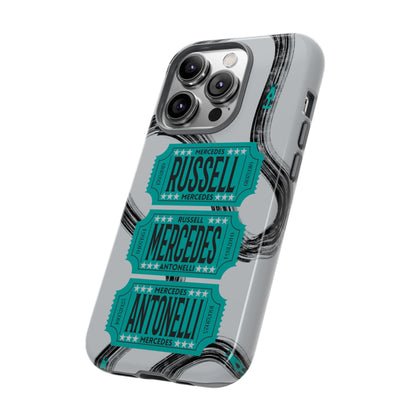 Mercedes F1 Phone Case Painted Ticket Stubs, Trendy F1 Gift, Formula 1 Gift, Cute F1 Phone Case