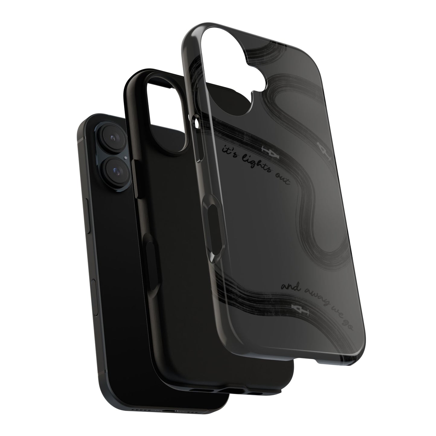 F1 Phone Case Monochrome Black Painted "its lights out and away we go", Trendy F1 Gift, Formula 1 Gift, Cute F1 Phone Case, Phone Case