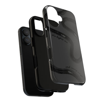 F1 Phone Case Monochrome Black Painted "its lights out and away we go", Trendy F1 Gift, Formula 1 Gift, Cute F1 Phone Case, Phone Case