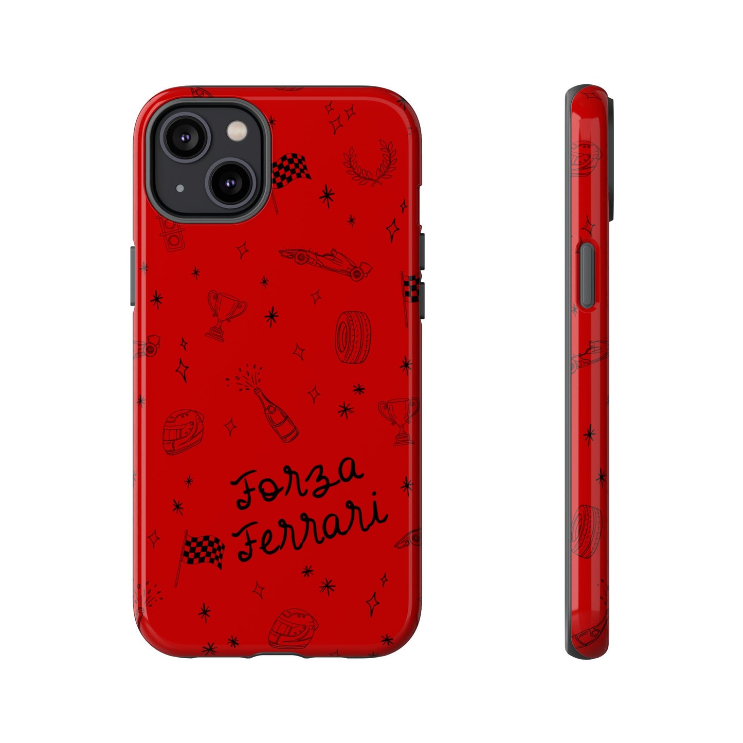 F1 Ferrari Racing Doodle "Forza Ferrari" F1 Phone Case Design
