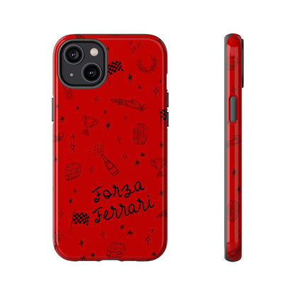 F1 Ferrari Racing Doodle "Forza Ferrari" F1 Phone Case Design