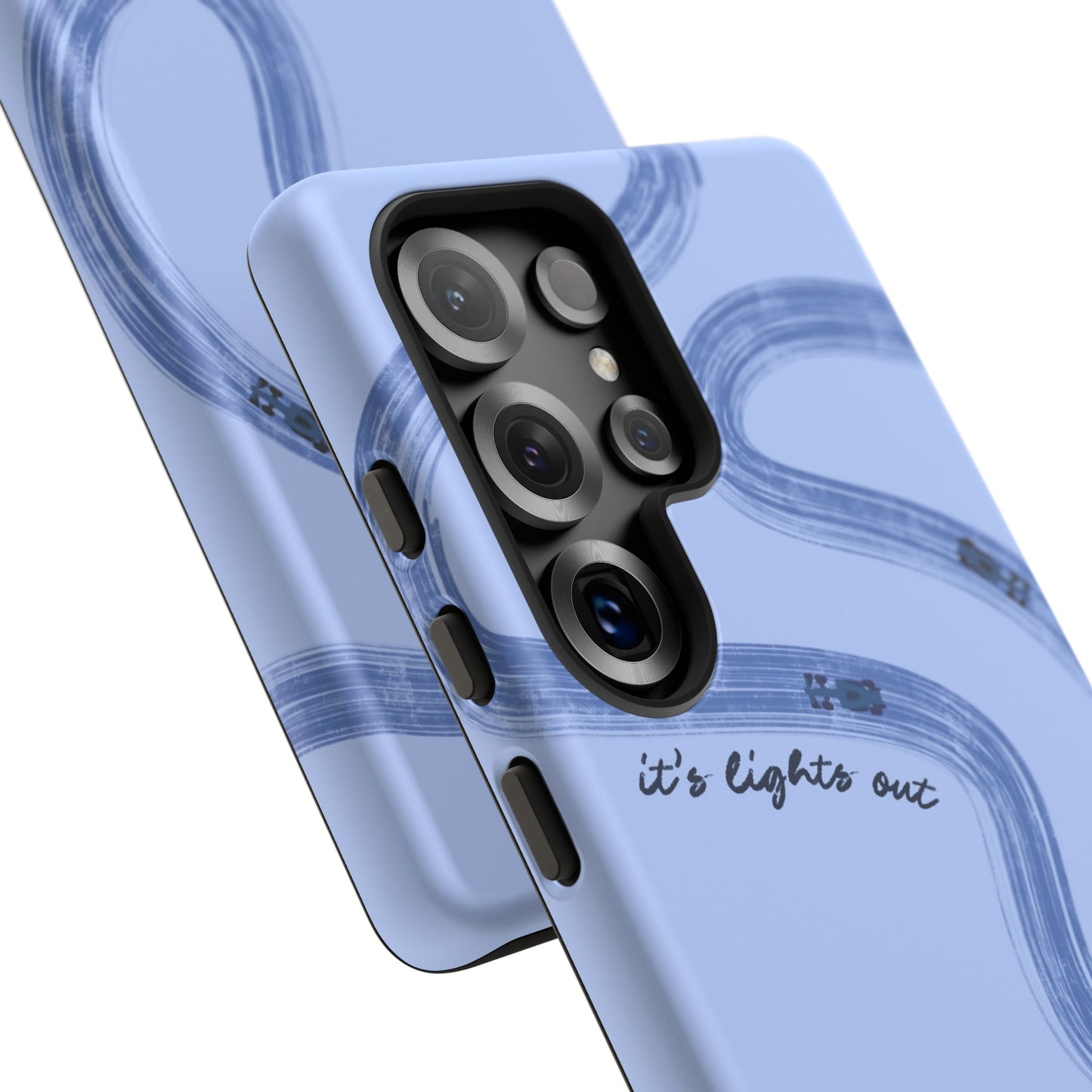 F1 Phone Case Monochrome Blue Painted "its lights out and away we go", Trendy F1 Gift, Formula 1 Gift, Cute F1 Phone Case, Phone Case