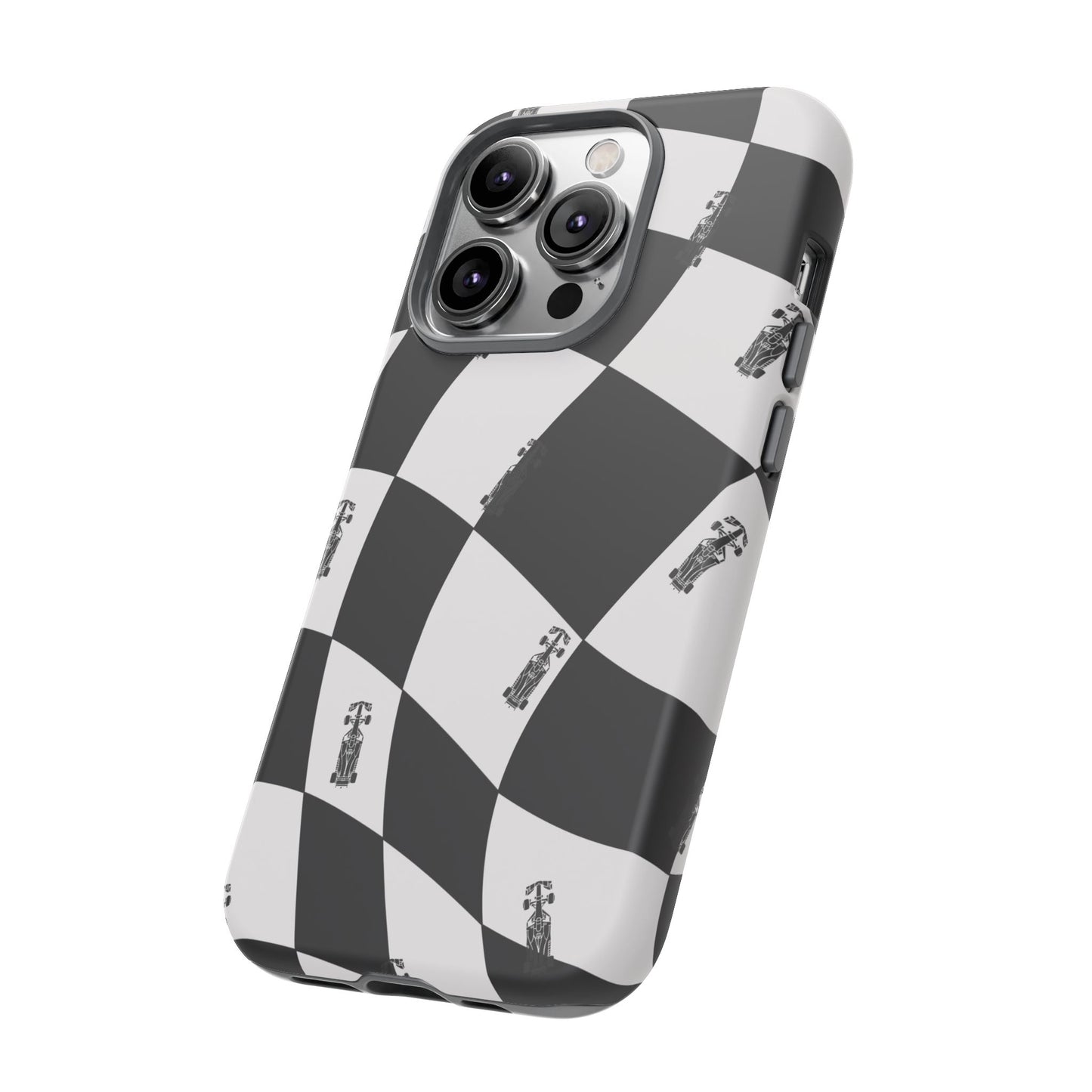 F1 Phone Case Black and White Checkered Design, Trendy F1 Gift, Formula 1 Gift, Cute F1 Phone Case, Unique Formula One Phone Case
