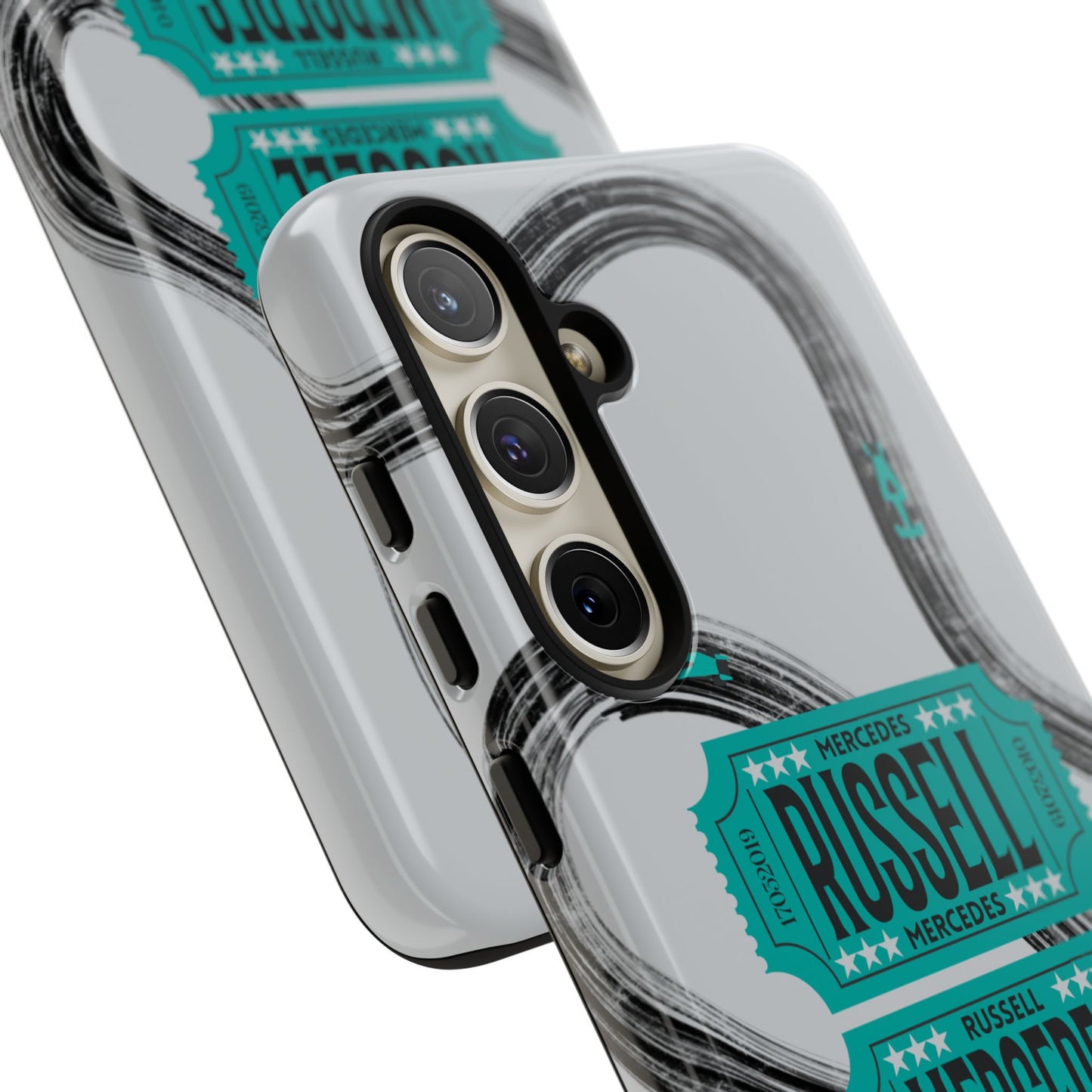 Mercedes F1 Phone Case Painted Ticket Stubs, Trendy F1 Gift, Formula 1 Gift, Cute F1 Phone Case