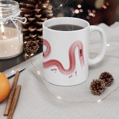 Red Painted F1  It's Lights Out and Away We Go Mug, Unique Gift for Coffee Lovers, Whimsical Formula 1 Gift