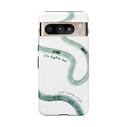 F1 Phone Case Green Painted "its lights out and away we go", Trendy F1 Gift, Formula 1 Gift, Cute F1 Phone Case, Gift for F1 Fans