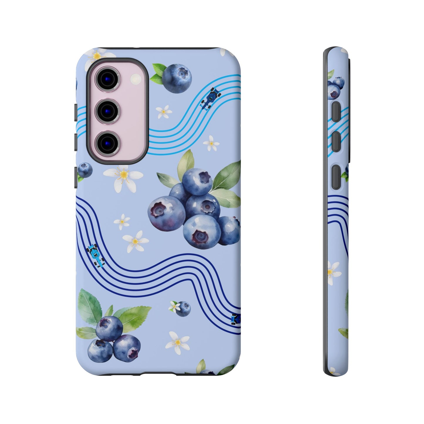Blue F1 Williams and Blueberries Phone Case, Trendy F1 Gift, Formula 1 Gift, Cute Fruit F1 Phone Case, Unique Phone Case