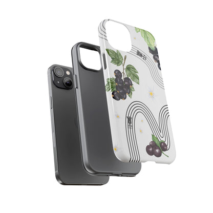 F1 Cadillac and Black Currants Phone Case, Trendy F1 Gift, Formula 1 Gift, Cute Fruit F1 Phone Case, Unique Phone Case