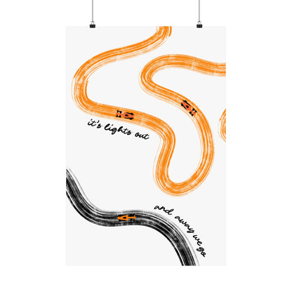 F1 McLaren Orange and Black Matte Vertical Poster | F1 Giclée Art Print (US SIZING)