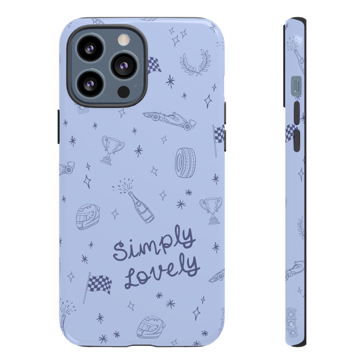 Blue Doodle "Simply Lovely" F1 Phone Case Design