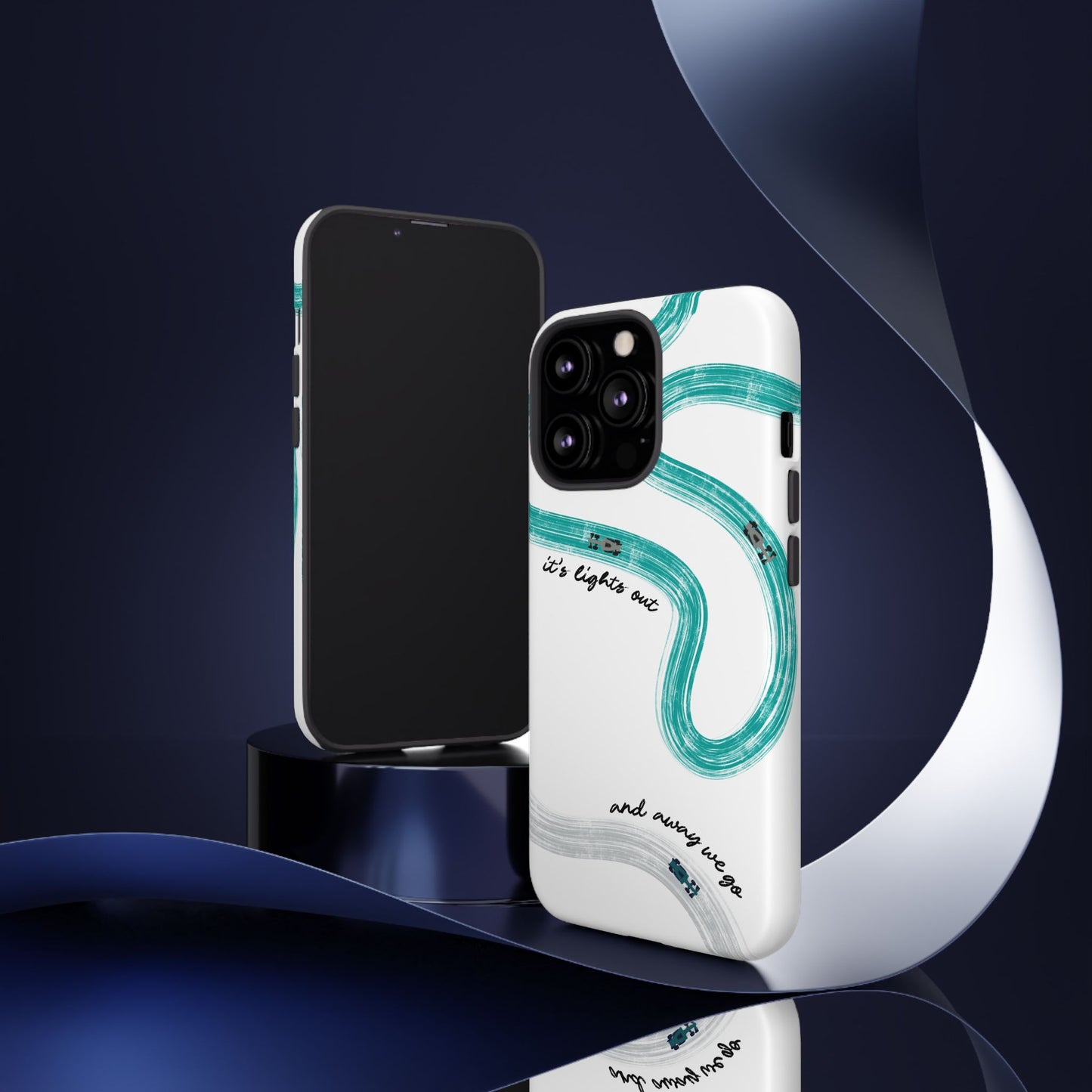 Mercedes F1 Phone Case Painted "its lights out and away we go", Trendy F1 Gift, Formula 1 Gift, Cute F1 Phone Case